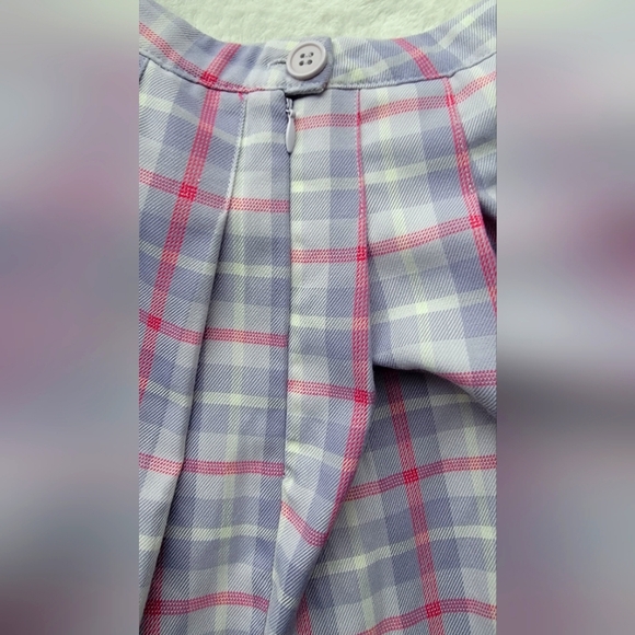 Self Esteem Pastel Lilac Purple Plaid Pleated Skirt Size Small - Picture 4 of 8